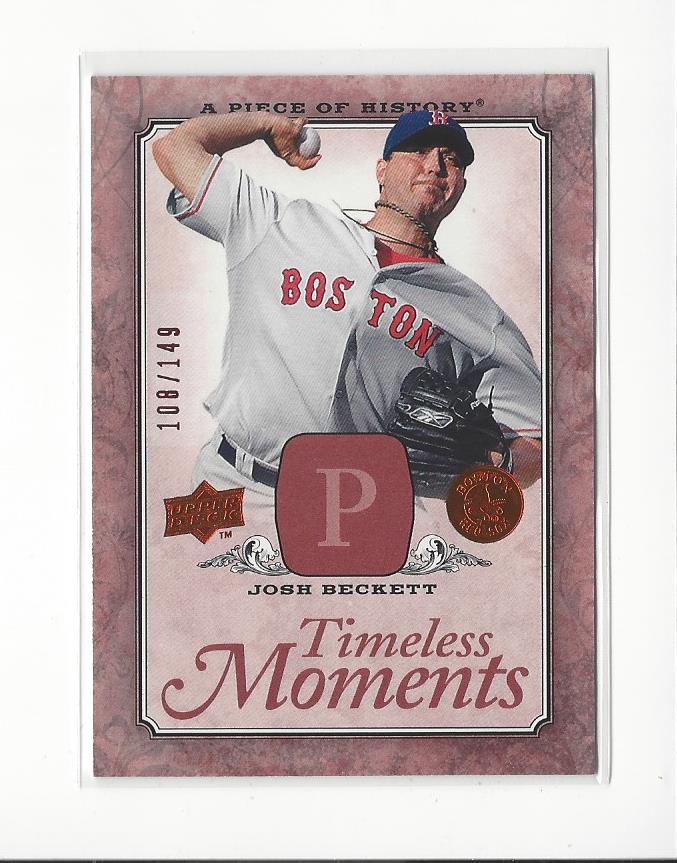 2008 UD A Piece of History Timeless Moments Red #8 Josh Beckett
