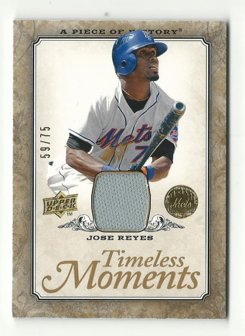 2008 UD A Piece of History Timeless Moments Jersey Gold #30 Jose Reyes
