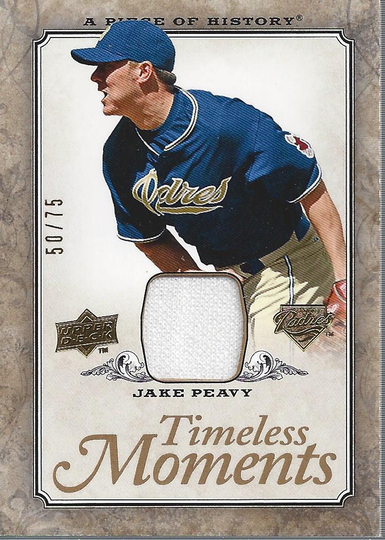 2008 UD A Piece of History Timeless Moments Jersey Gold #42 Jake Peavy