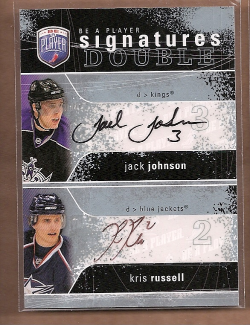 2007-08 Be A Player Signatures Duals #2SJR Jack Johnson/Kris Russell