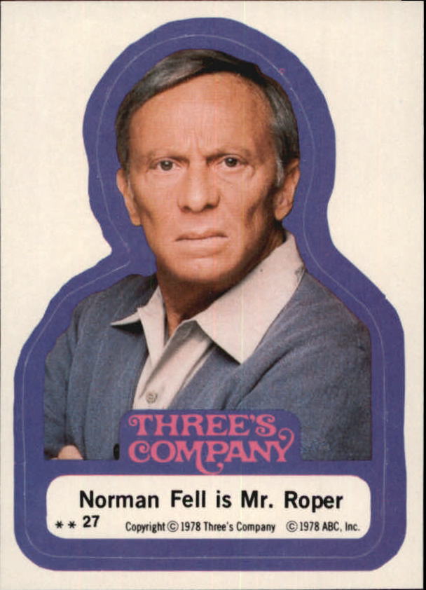 1978 Topps Three's Company #27 Norman Fell Is Mr. Roper