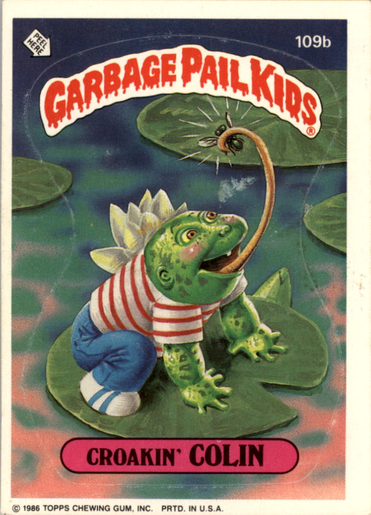 1986 Topps Garbage Pail Kids #109b Croakin' Colin - EX