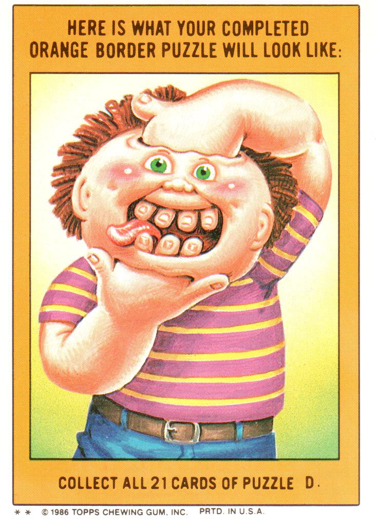 1986 Topps Garbage Pail Kids #193a Shattered Shelby back image