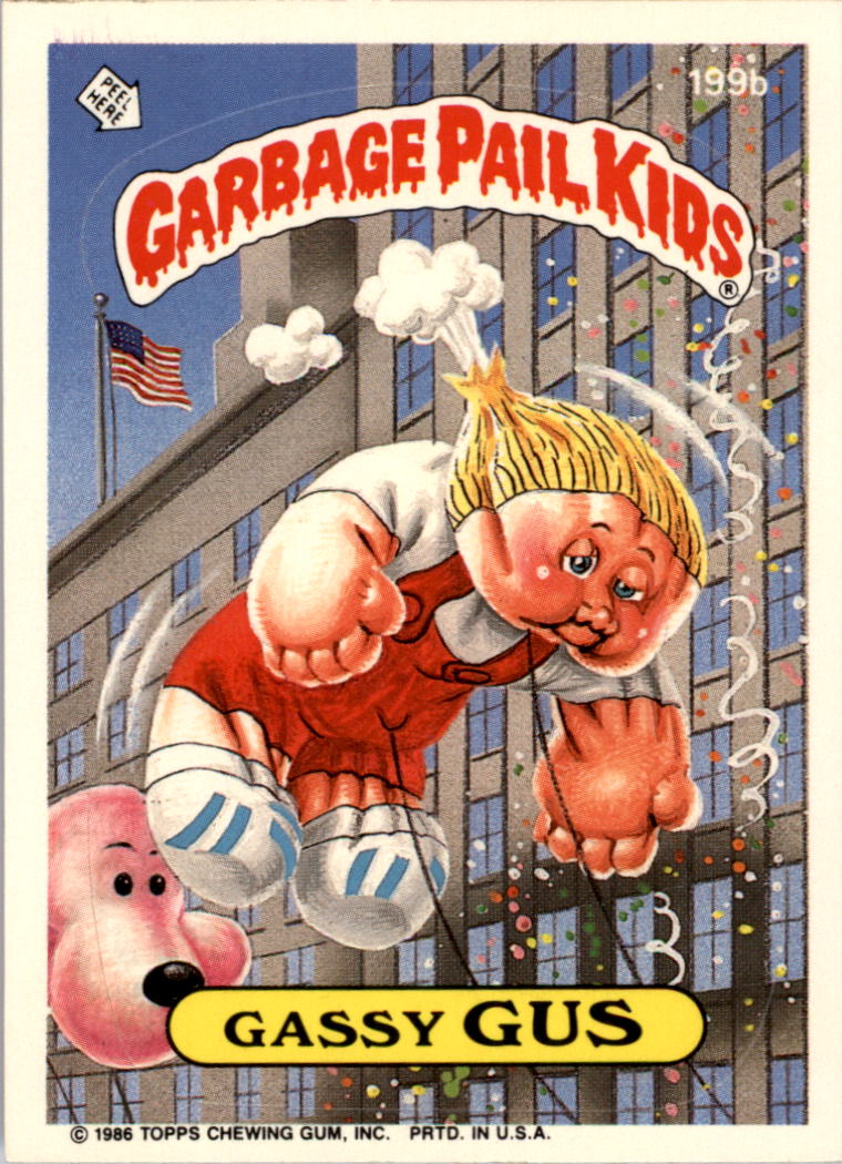 1986 Topps Garbage Pail Kids #199b Gassy Gus