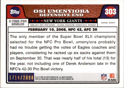A0846- 2008 Topps Football Assorted Insert Cards -You Pick- 15+ FREE US SHIP - Picture 27 of 147