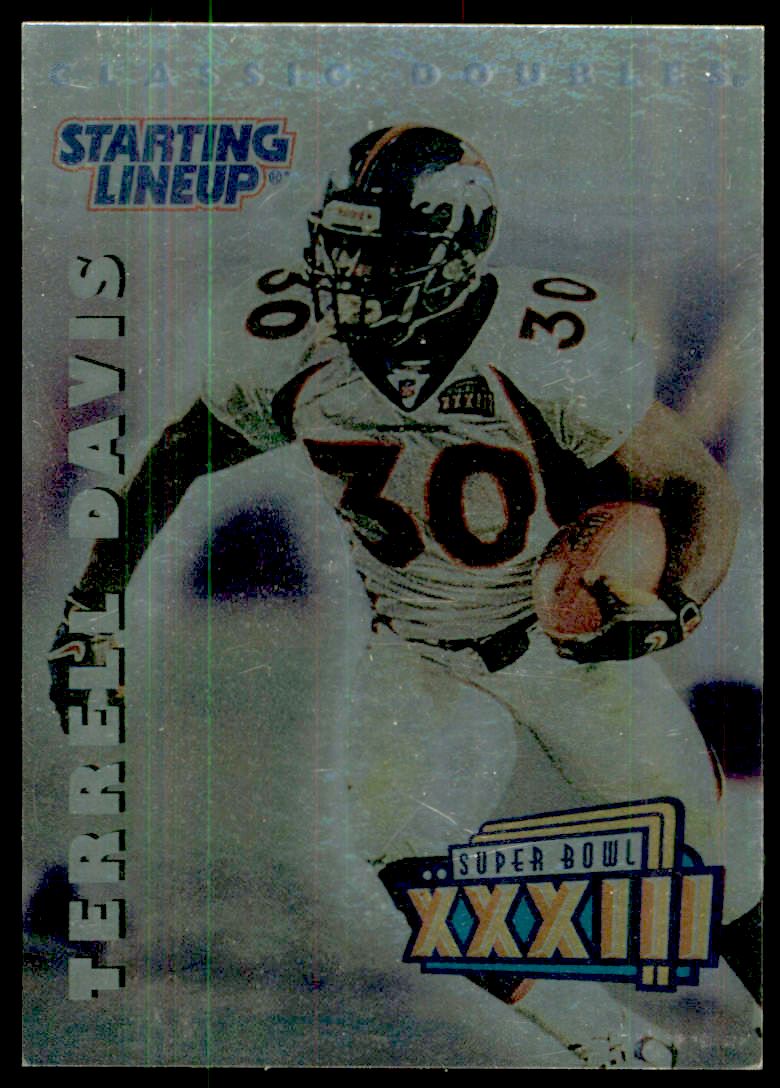 1999 Hasbro Starting Lineup Classic Doubles Quarterback Club Cards #2B Terrell Davis Pro