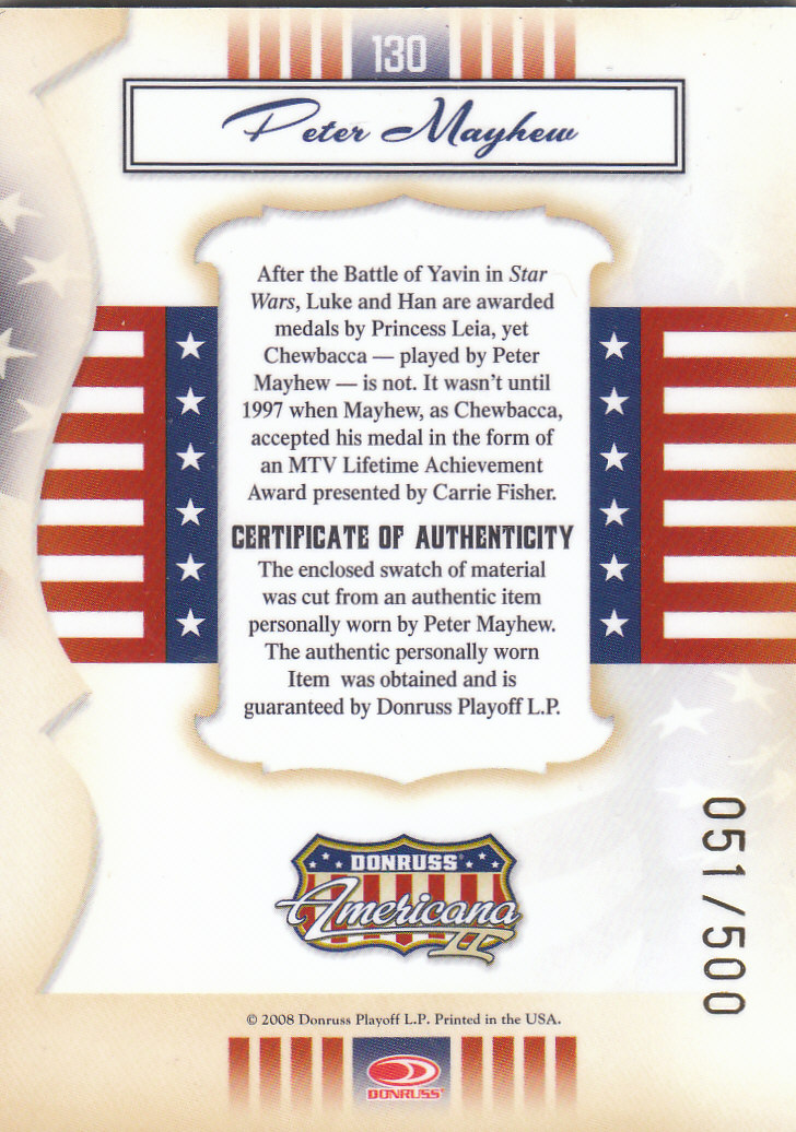Americana 2 (2008 Donruss) Carte "Materiale e Inserto" - Foto 5 di 17