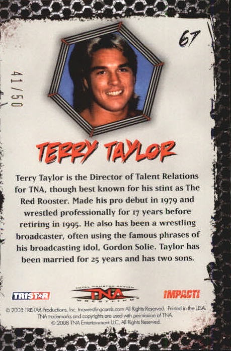 2008 TRISTAR TNA Impact Gold #67 Terry Taylor back image