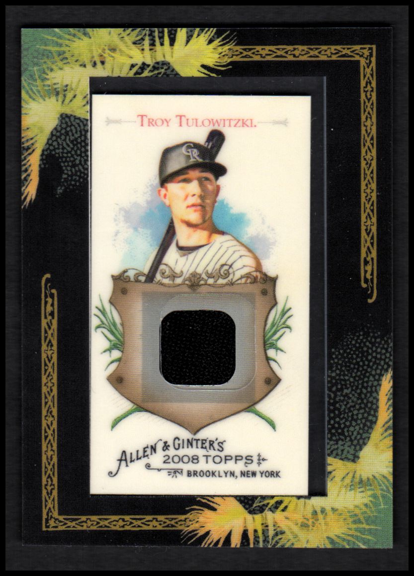 2008 Topps Allen and Ginter Relics #TT Troy Tulowitzki Jsy C