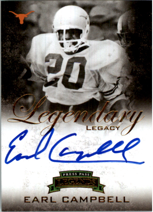 2008 Press Pass Legends Legendary Legacy Autographs Gold #LLEC Earl Campbell/100 EXCH
