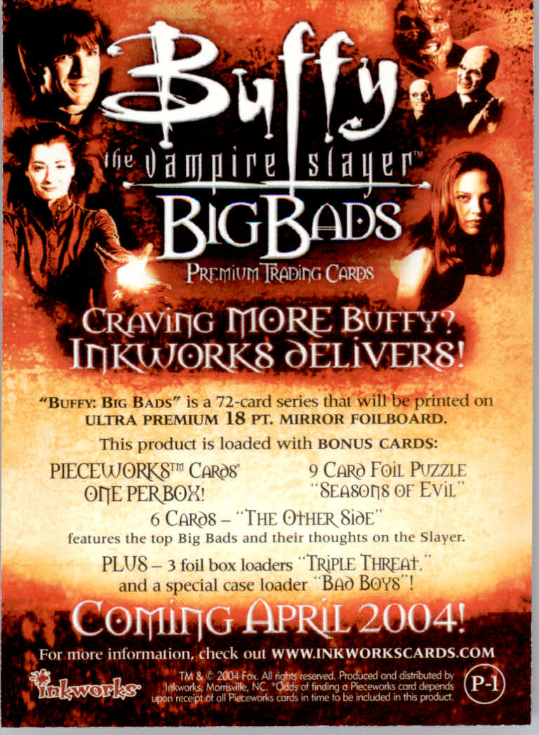 Buffy The Vampire Slayer (Inkworks) "Promotional" Cards - Picture 13 of 19