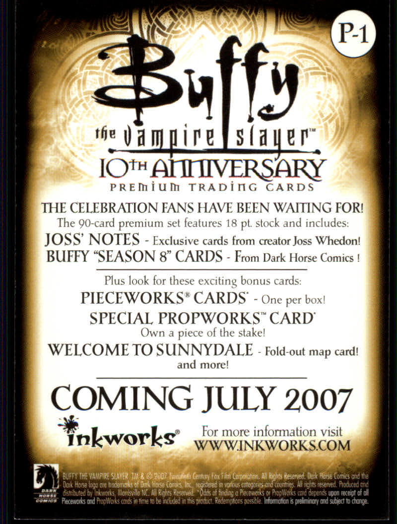 Buffy The Vampire Slayer (Inkworks) "Promotional" Cards - Picture 19 of 19