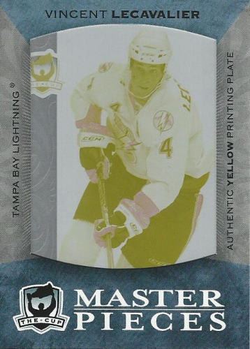 2007-08 The Cup Printing Plates Yellow #12 Vincent Lecavalier