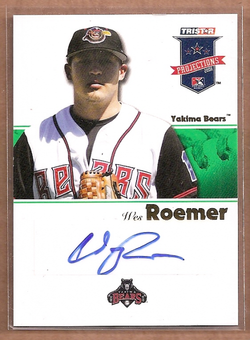 2008 TRISTAR PROjections Autographs Green #319 Wes Roemer