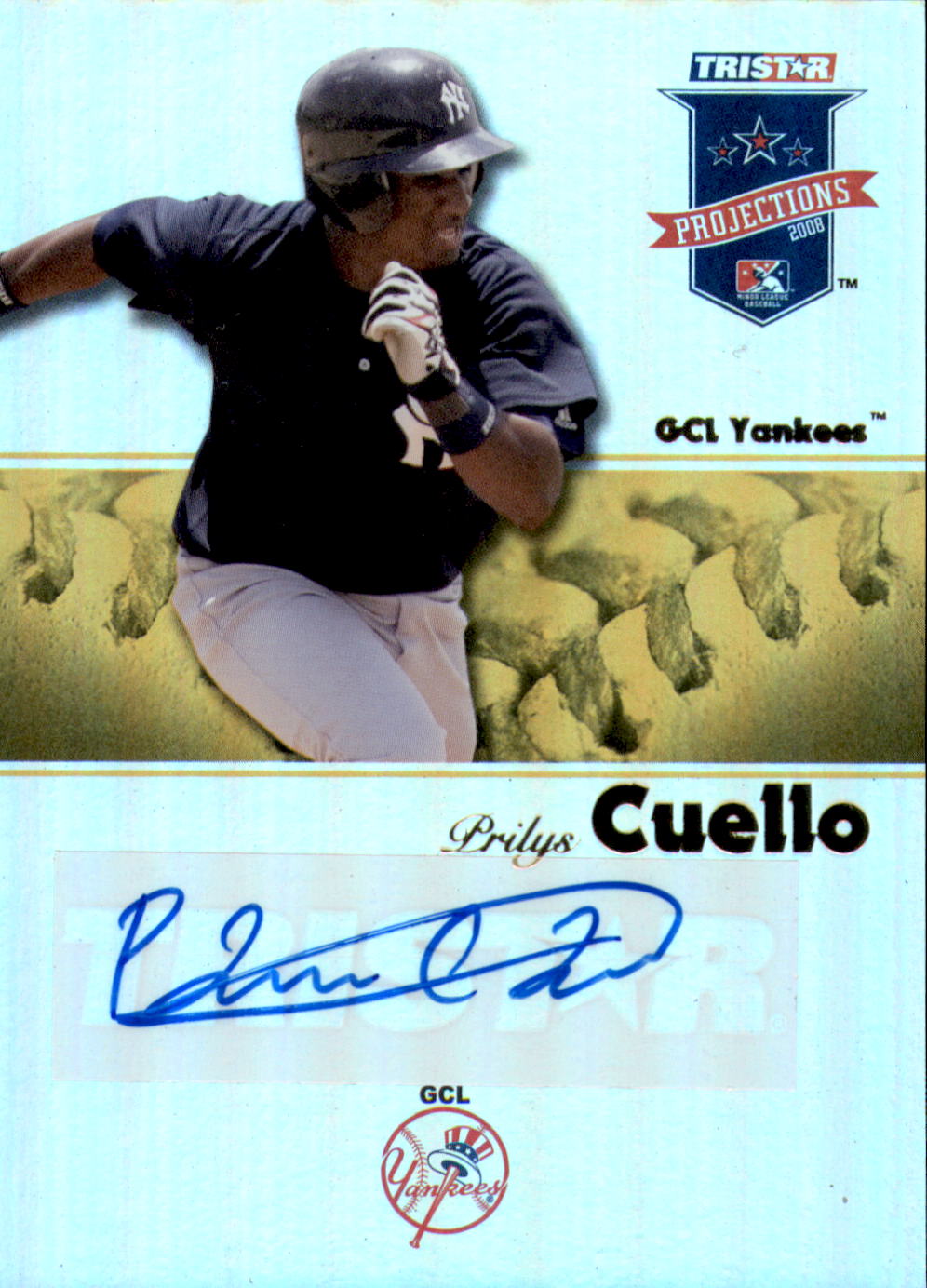 2008 TRISTAR PROjections Autographs Reflectives Yellow #325 Prily Cuello