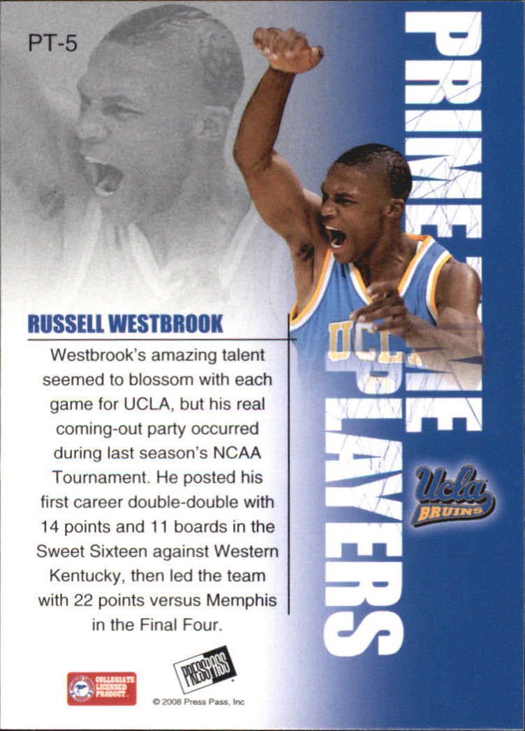 2008 Press Pass Primetime Players #PT5 Russell Westbrook back image