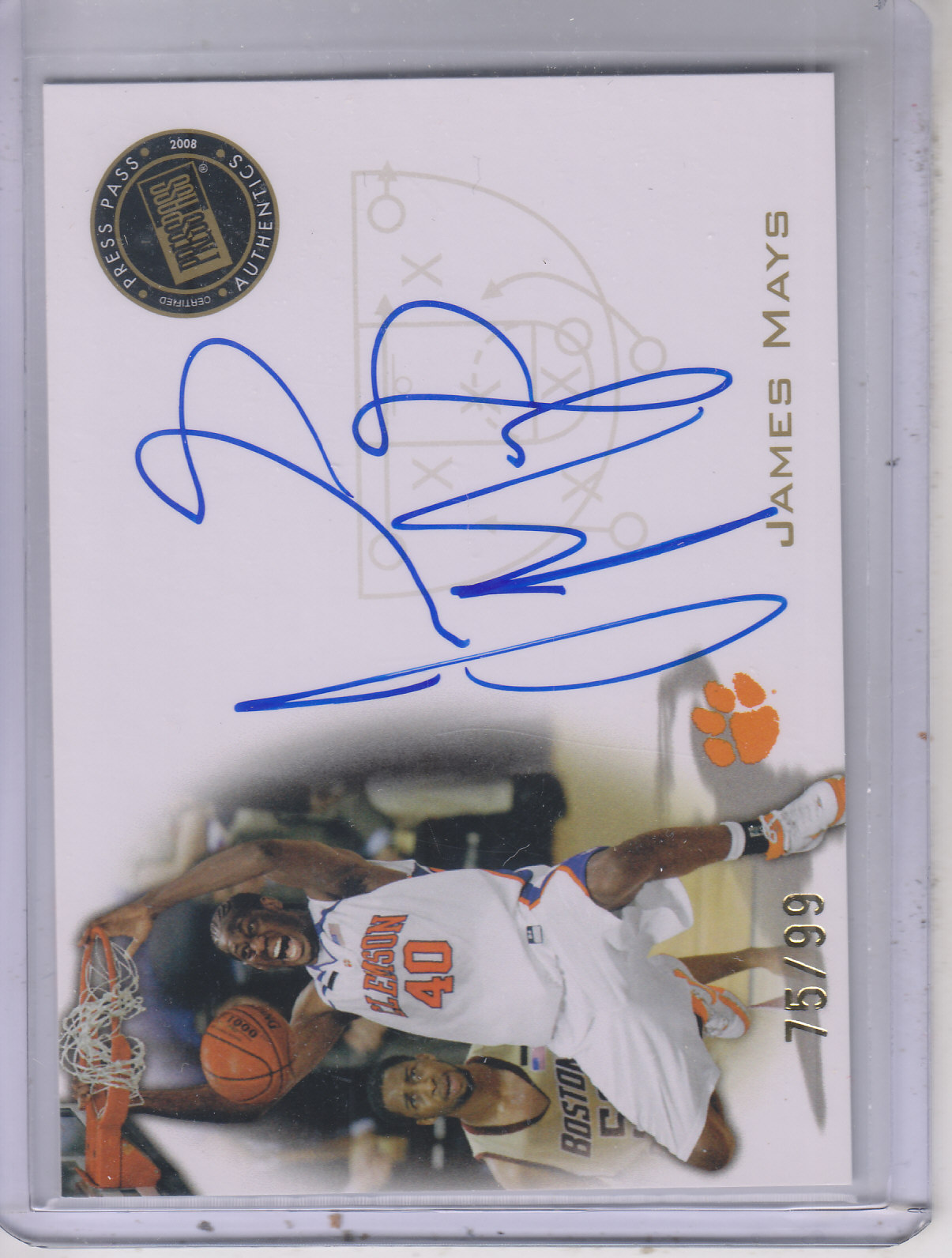 2008 Press Pass Signings Gold #PPSJM James Mays/99