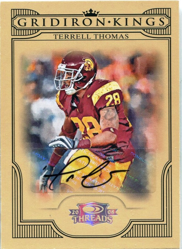 2008 Donruss Threads College Gridiron Kings Autographs #34 Terrell Thomas