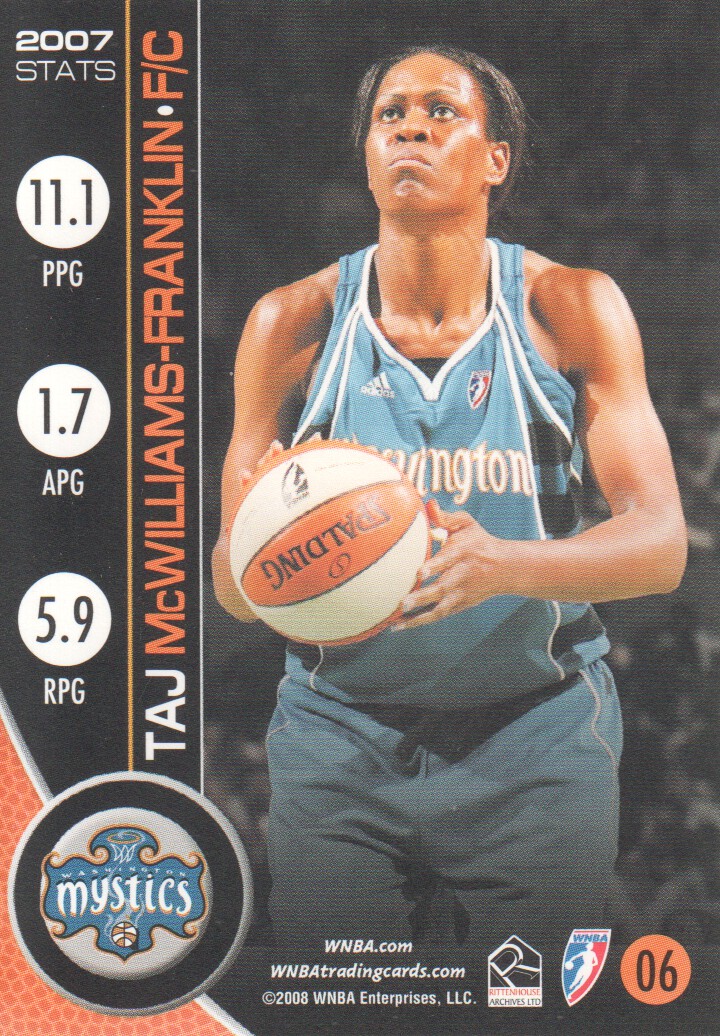 2008 WNBA #6 Taj McWilliams-Franklin back image
