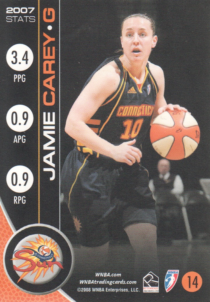 2008 WNBA #14 Jamie Carey back image
