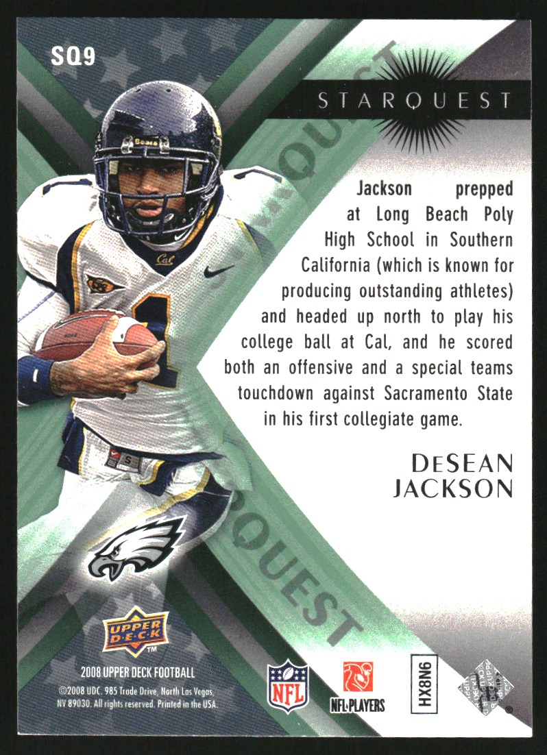 2008 Upper Deck StarQuest Rainbow Green #SQ9 DeSean Jackson