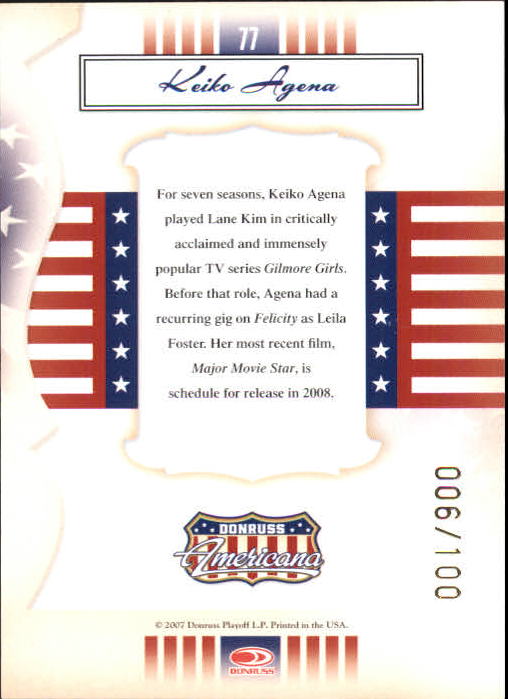 2007 Americana Gold Proofs Retail #77 Keiko Agena back image
