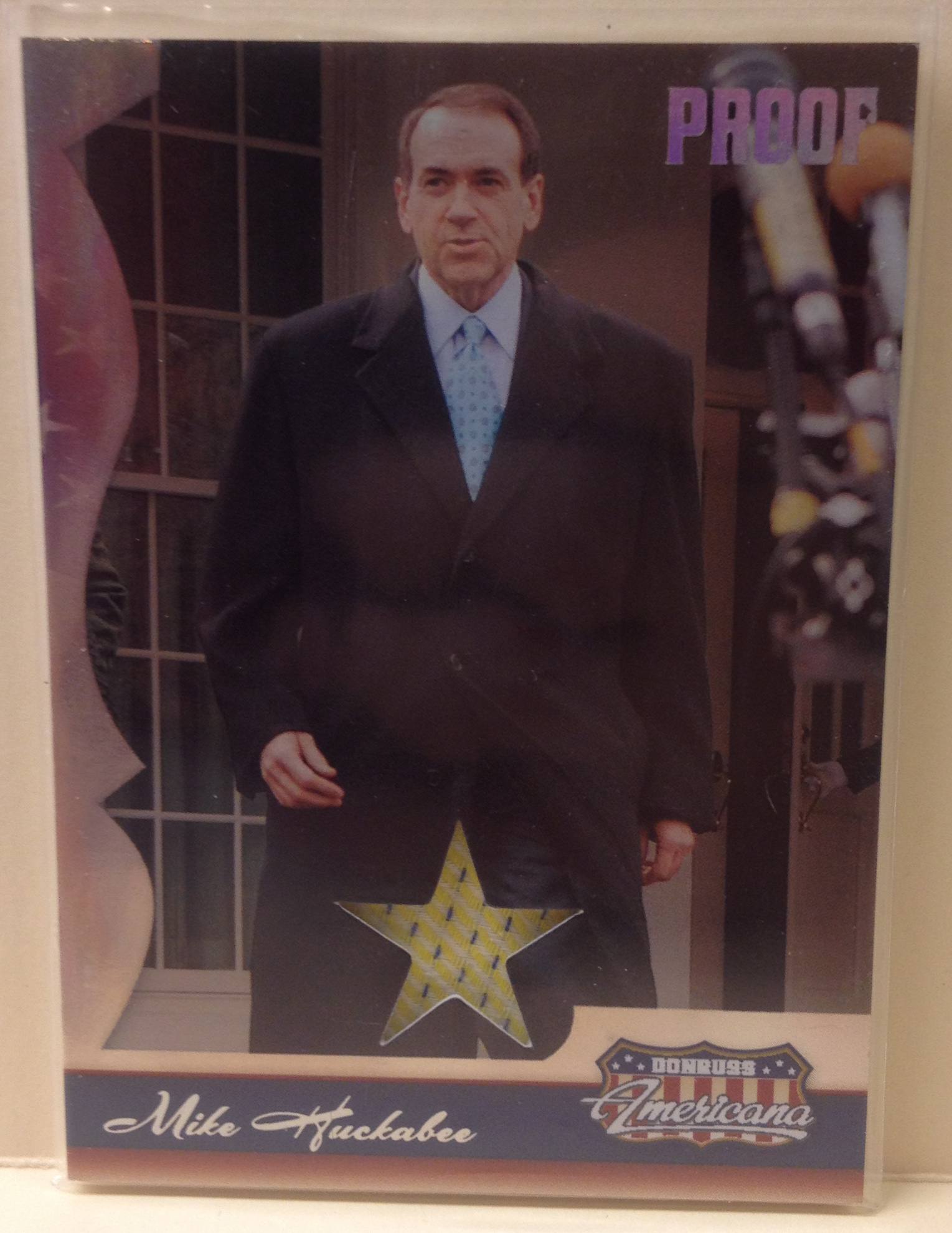 2007 Americana Stars Material Silver Proofs #23 Mike Huckabee Shirt/100