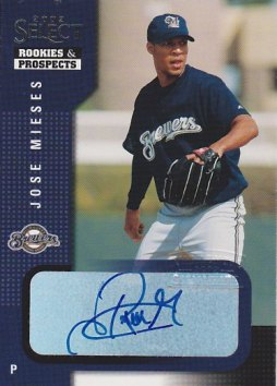 2002 Select Rookies and Prospects #49A Jose Mieses/Blue Autograph
