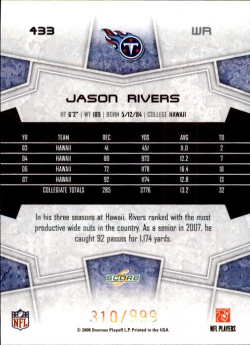 B0089- 2008 Select Football Cards 251-440 +Rookies -You Pick- 15+ FREE US SHIP - Picture 221 of 223