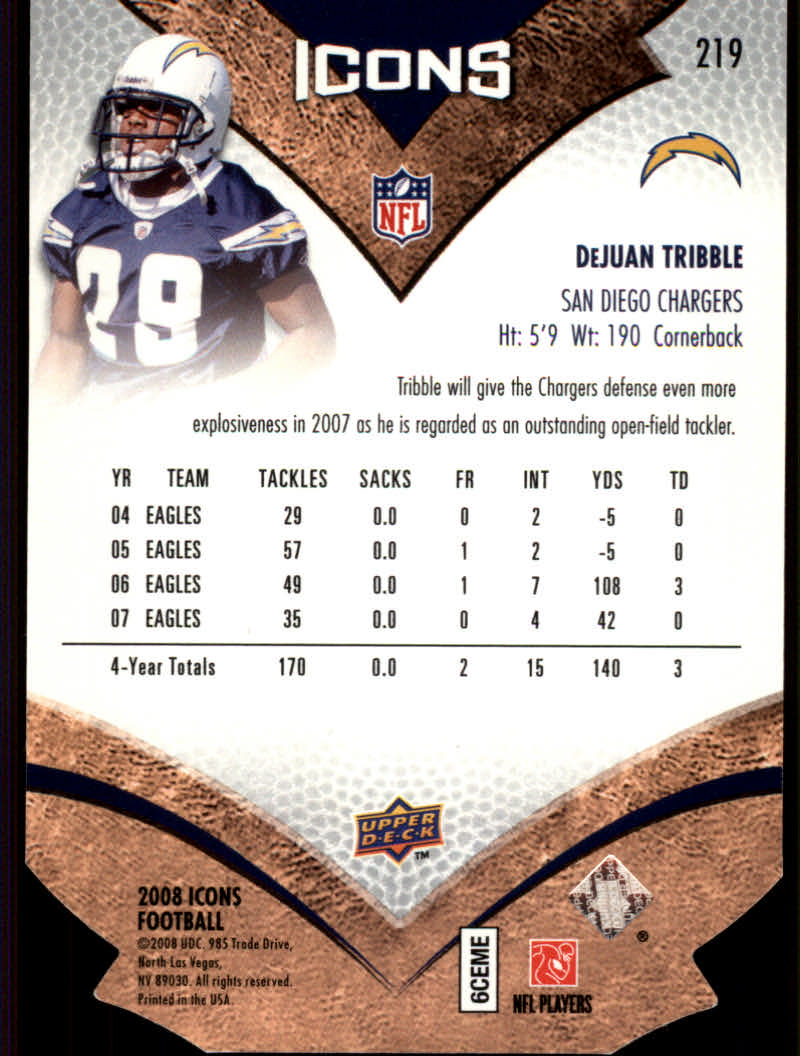 2008 Icons (Upper Deck) Football "Parallel" Cards - Bild 17 von 17