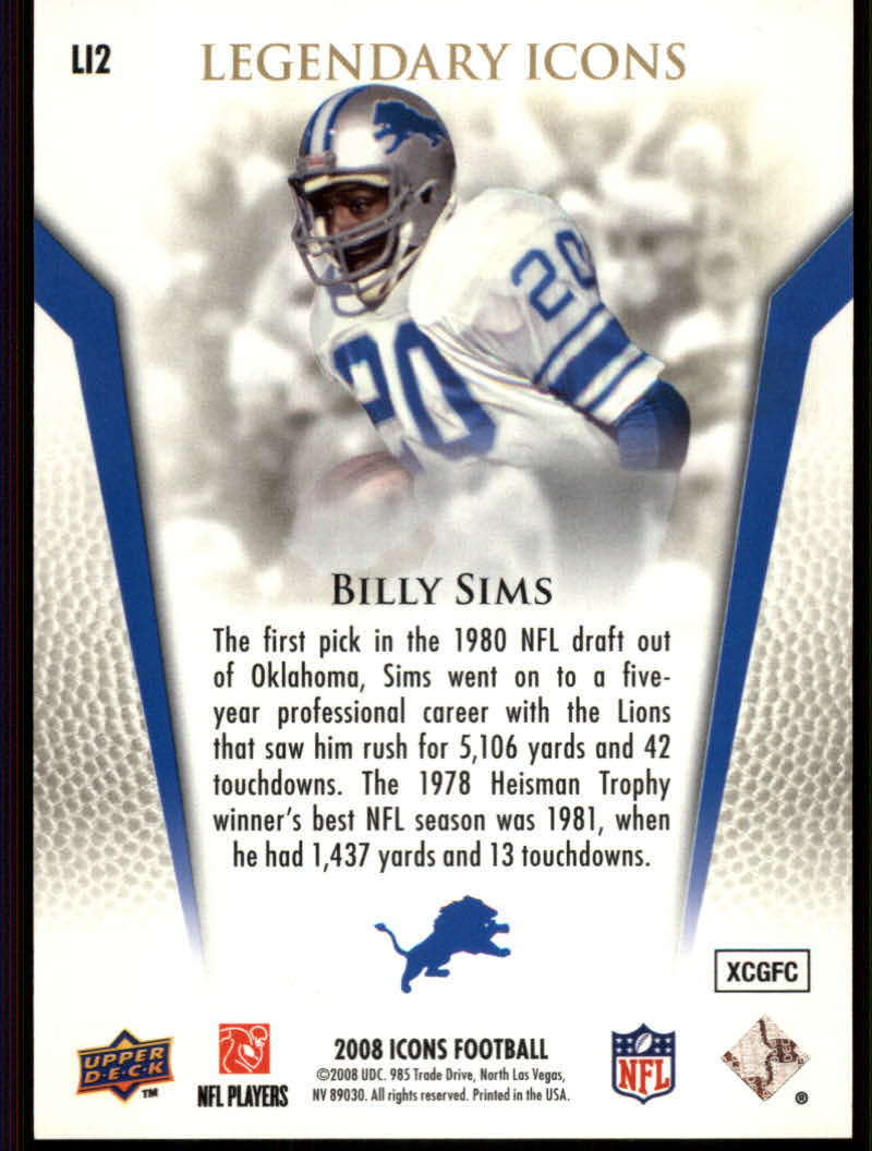 2008 Icons (Upper Deck) Football "Insert and Insert Parallel" Cards - Picture 39 of 121