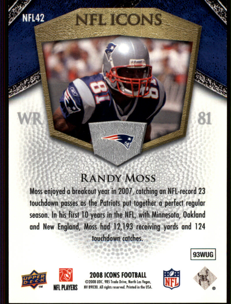 2008 Icons (Upper Deck) Football "Insert and Insert Parallel" Cards - Picture 69 of 121