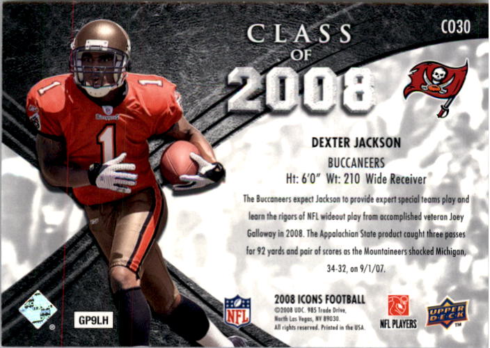 2008 Upper Deck Icons Class of 2008 Gold #CO30 Dexter Jackson back image
