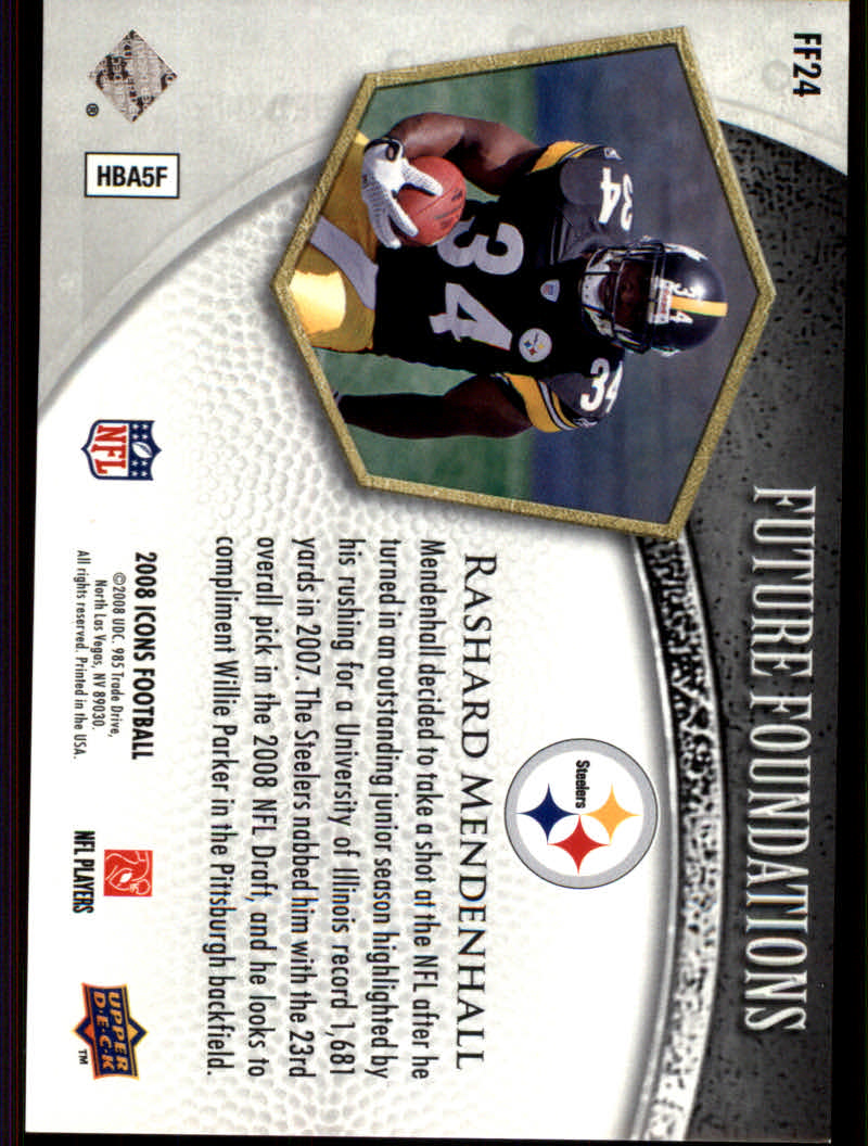 2008 Icons (Upper Deck) Football "Insert and Insert Parallel" Cards - Picture 35 of 121