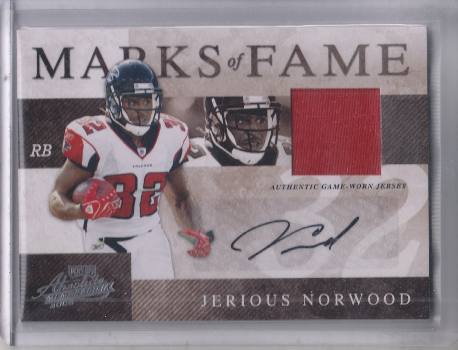 2008 Absolute Memorabilia Marks of Fame Materials Autographs #9 Jerious Norwood/25