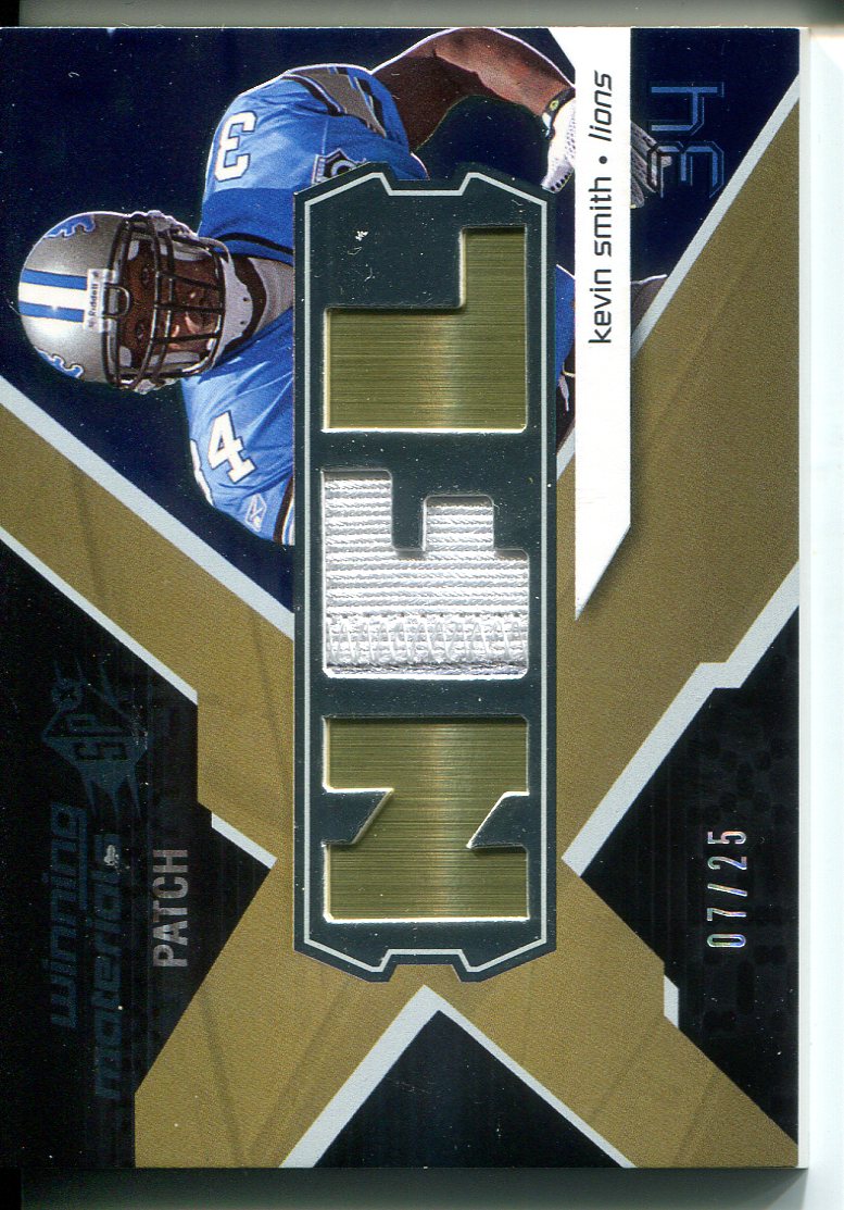 2008 SPx Winning Materials NFL Patch 25 #WMKS Kevin Smith