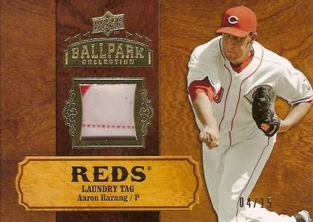 2008 Upper Deck Ballpark Collection Jersey Laundry Tag #1 Aaron Harang/15