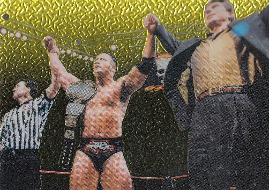 1999 Comic Images WWF SmackDown Chromium #55 Shane McMahon/The Rock/Vince McMahon