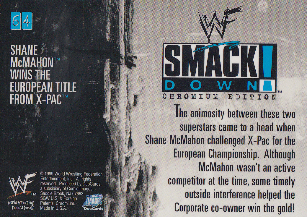 1999 Comic Images WWF SmackDown Chromium #64 X-Pac/Shane McMahon back image