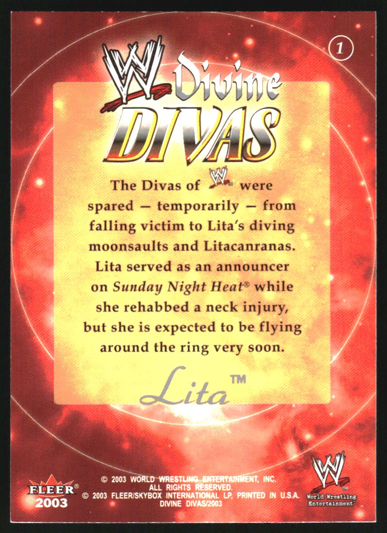 2003 Fleer WWE Divine Divas #1 Lita back image