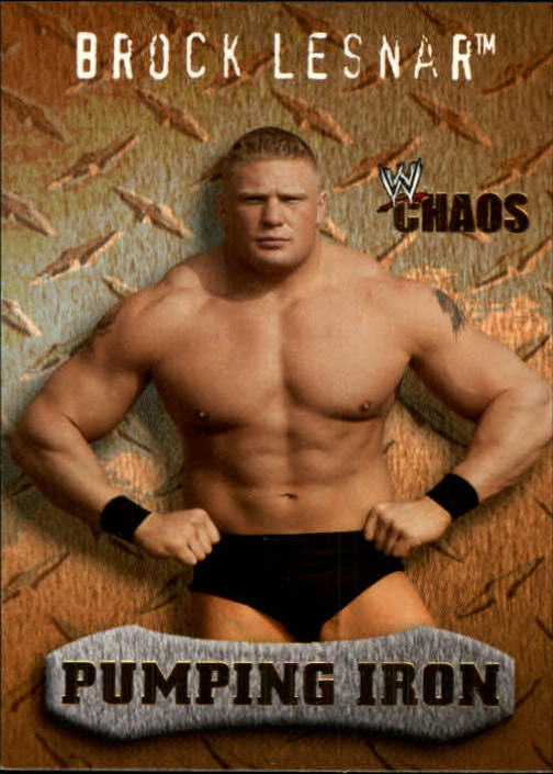 2004 Fleer WWE Chaos Gold #86 Brock Lesnar PI