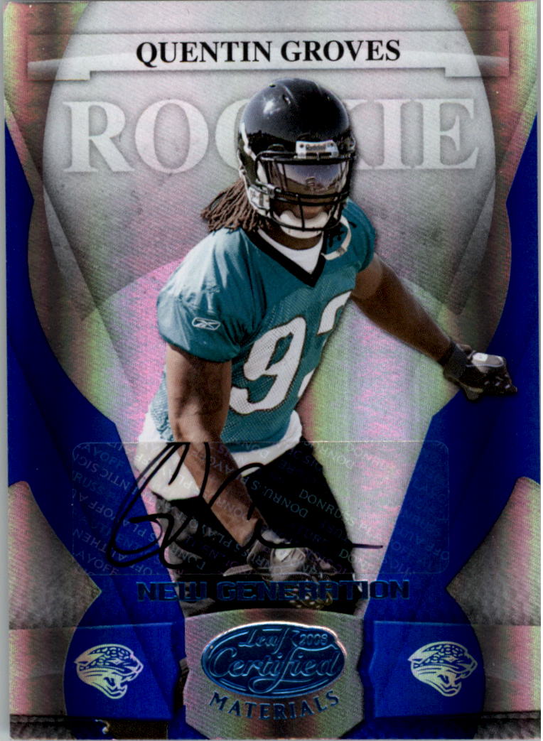 2008 Leaf Certified Materials Mirror Blue Signatures #189 Quentin Groves/50