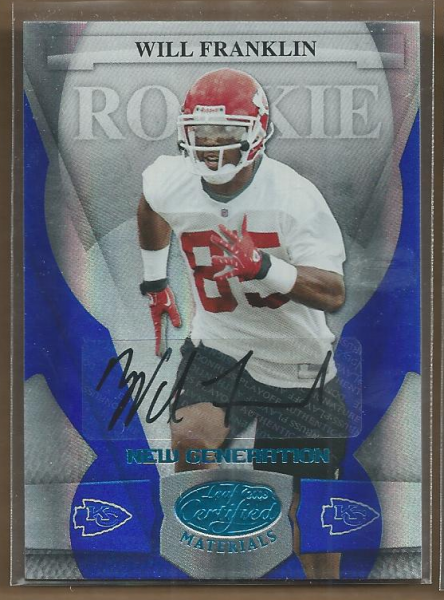 2008 Leaf Certified Materials Mirror Blue Signatures #200 Will Franklin/50