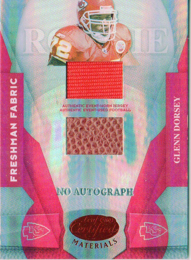 2008 Leaf Certified Materials Mirror Red Signatures #205 Glenn Dorsey FF/250 EXCH