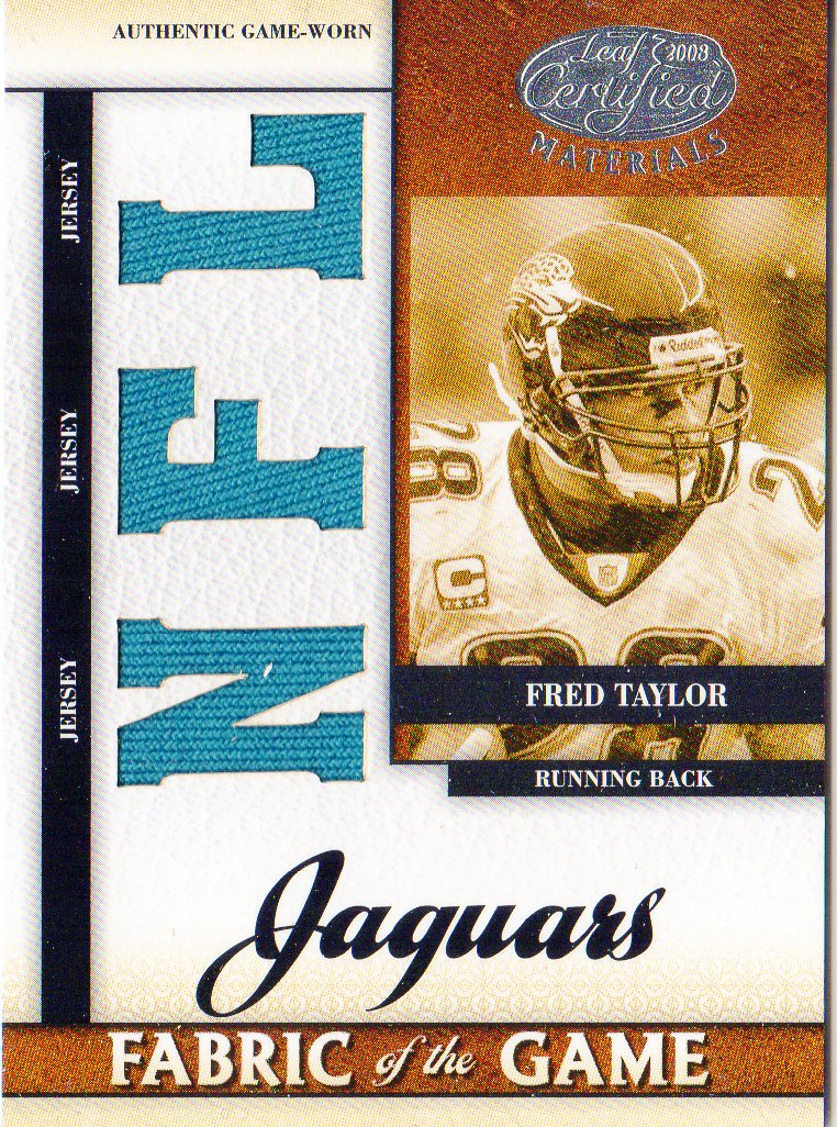 2008 Leaf Certified Materials Fabric of the Game NFL Die Cut #82 Fred Taylor