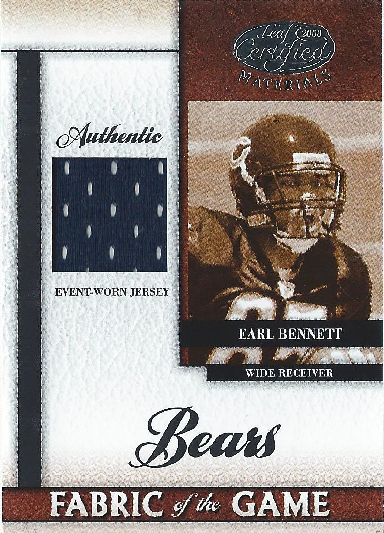 2008 Leaf Certified Materials Rookie Fabric of the Game #1 Earl Bennett
