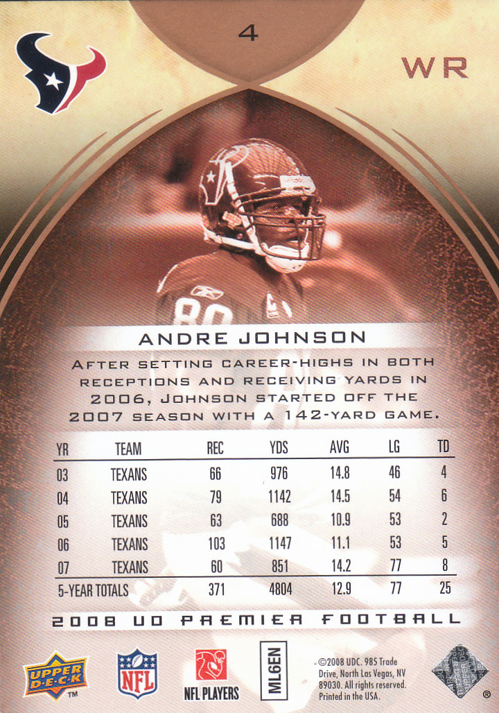 2008 Premier (Upper Deck) Football "Main and Parallel" Cards - Picture 3 of 15