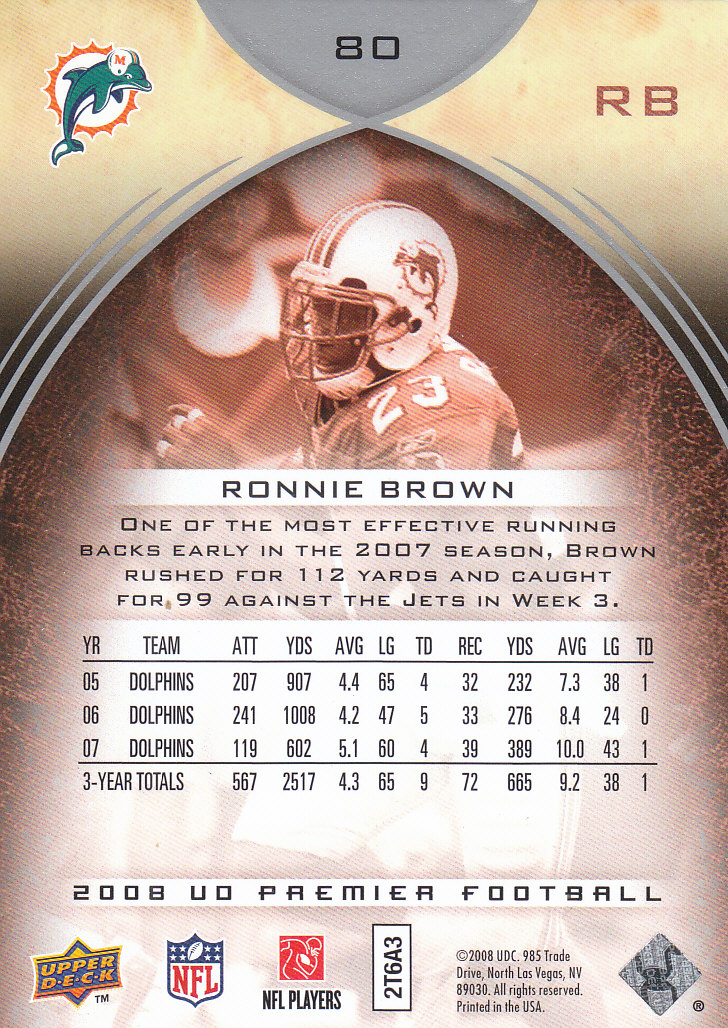 2008 Premier (Upper Deck) Football "Main and Parallel" Cards - Picture 13 of 15