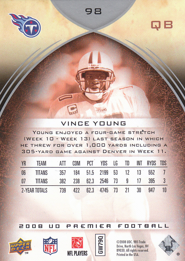 2008 Premier (Upper Deck) Football "Main and Parallel" Cards - Picture 15 of 15
