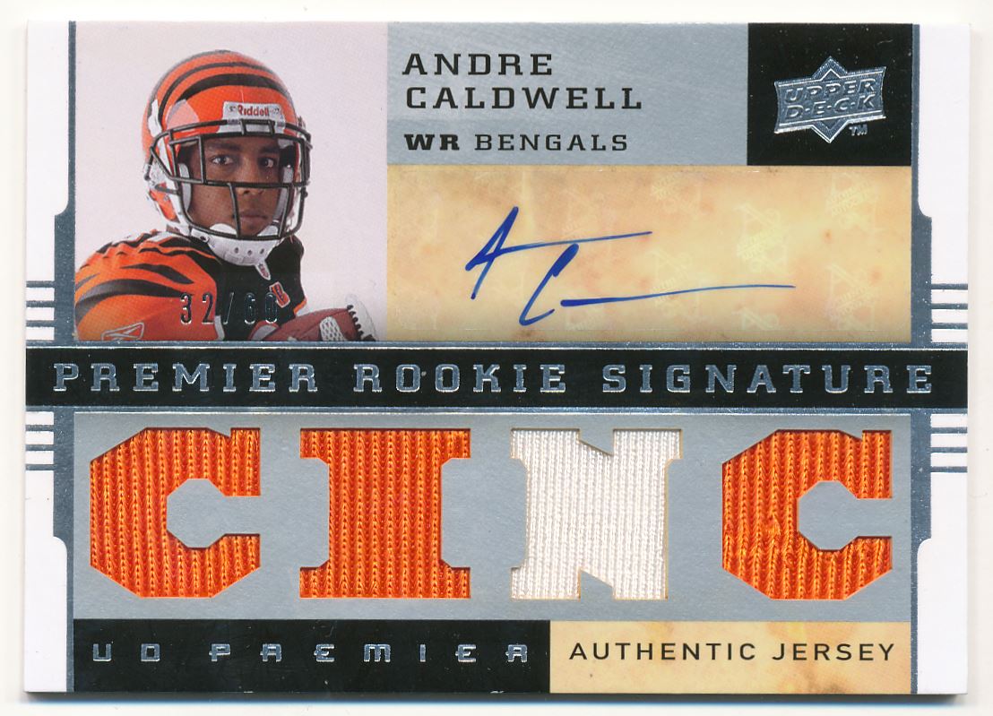 2008 Upper Deck Premier Silver #114 Andre Caldwell JSY AU